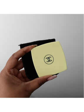 Chanel Double Mirror – Limited Edition Yellow with Velvet Pouch